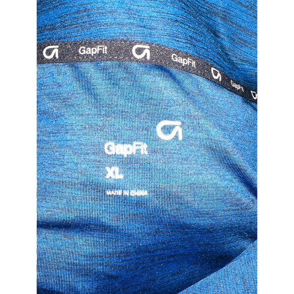 GapFit Mens Blue Quarter-Zip Pullover Sweatshirt XL - Picture 3 of 3